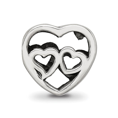 Sterling Silver Reflections Two Hearts Bead