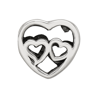 Sterling Silver Reflections Two Hearts Bead