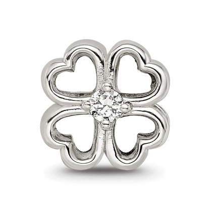 Sterling Silver Reflections Four Leaf Clover w/ CZ Bead