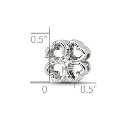 Sterling Silver Reflections Four Leaf Clover w/ CZ Bead