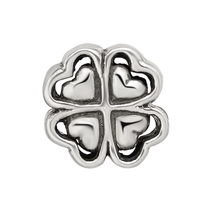 Sterling Silver Reflections Four Leaf Heart Clover Bead