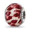 Sterling Silver Reflections Italian Pink & Brown w/Glitter Glass Bead