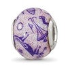 Sterling Silver Reflections Italian Decorative Purple Glass Bead