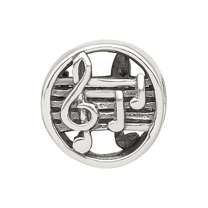 Sterling Silver Reflections Music Notes & Staff Bead