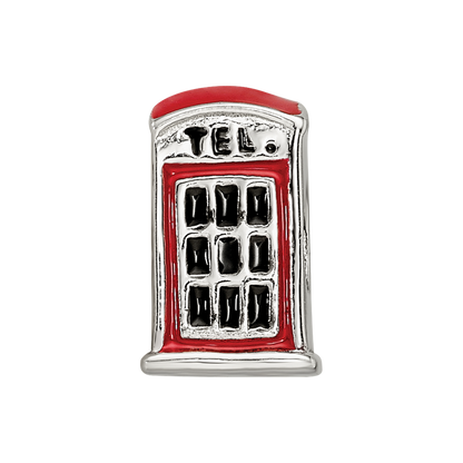 Sterling Silver Reflections Enameled Telephone Booth Bead