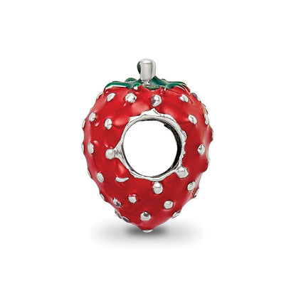 Sterling Silver Reflections Kids Enameled Strawberry Bead