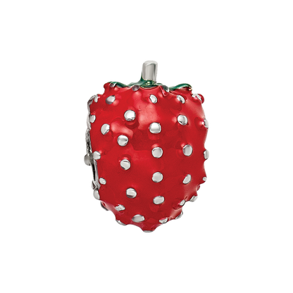Sterling Silver Reflections Kids Enameled Strawberry Bead