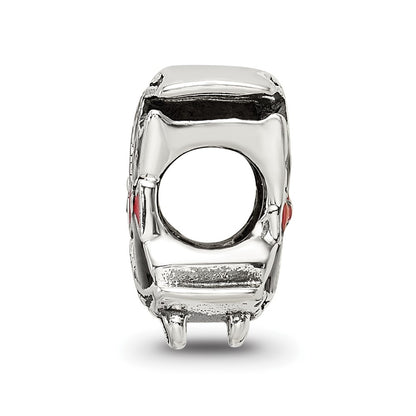 Sterling Silver Reflections Marcasite & Enameled Cat & Moon Bead