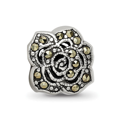 Sterling Silver Reflections Marcasite Flower Bead