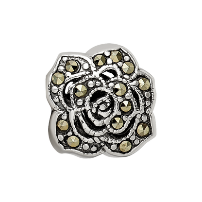 Sterling Silver Reflections Marcasite Flower Bead