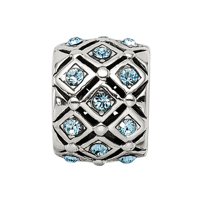 Sterling Silver Reflections March Preciosa Crystal Bead