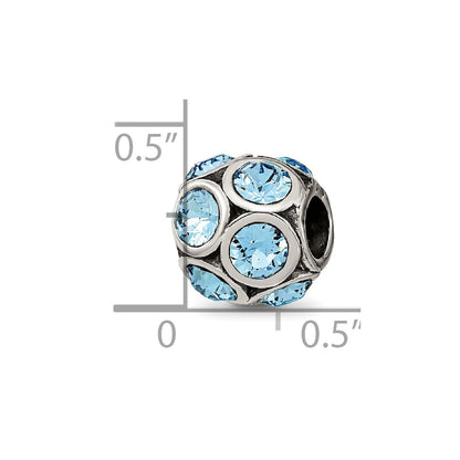 Sterling Silver Reflections March Preciosa Crystal Bead