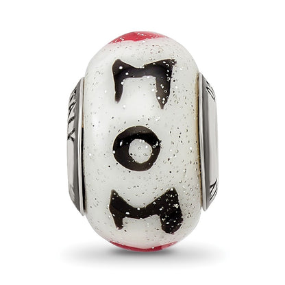 Sterling Silver Reflections Mom w/Hearts Italian Glass Bead