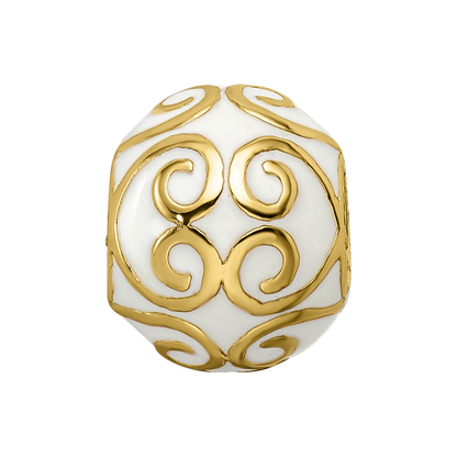 Sterling Silver Reflections Gold-plated & Enameled Bali Bead