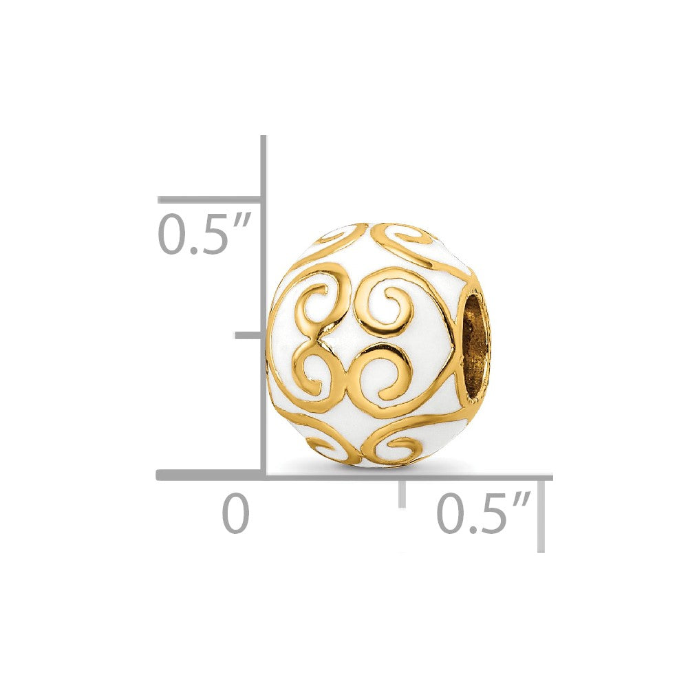 Sterling Silver Reflections Gold-plated & Enameled Bali Bead