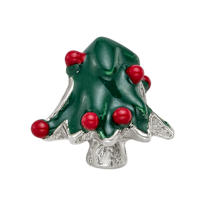 Sterling Silver Reflections Enameled Christmas Tree Bead