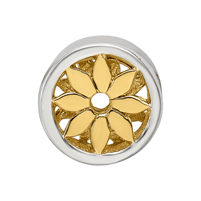Sterling Silver Reflections Gold-plated Flower Bead