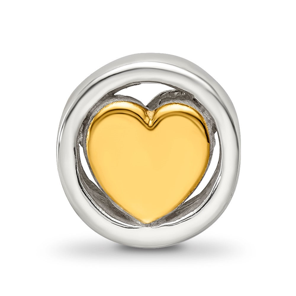 Sterling Silver Reflections Gold-plated Heart Bead
