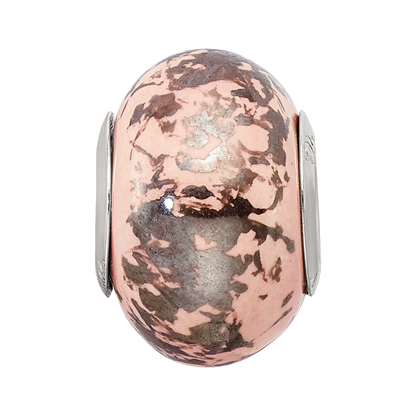 Sterling Silver Reflections Pink w/Platinum Foil Ceramic Bead