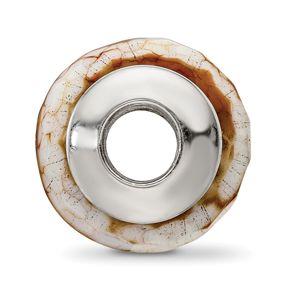 Sterling Silver Reflections Cracked Agate w/Shell Stone Bead