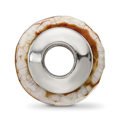 Sterling Silver Reflections Cracked Agate w/Shell Stone Bead