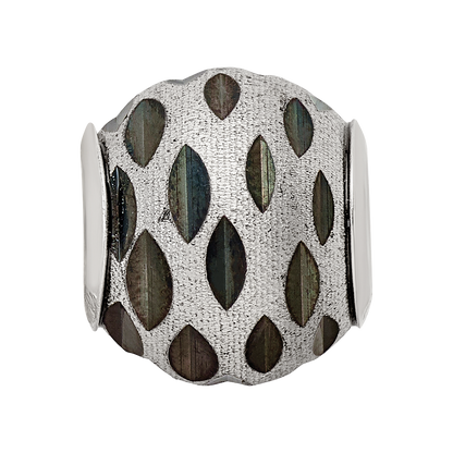 Sterling Silver Reflections Velvet Black Diamond Cut Bead