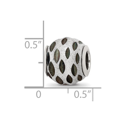 Sterling Silver Reflections Velvet Black Diamond Cut Bead