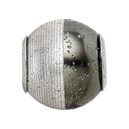 Sterling Silver Reflections Laser Etched and Black w/Sparkles Bead