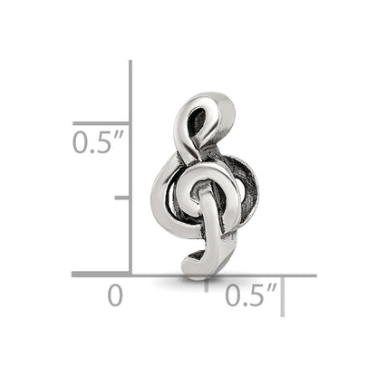 Sterling Silver Reflections Treble Clef Bead