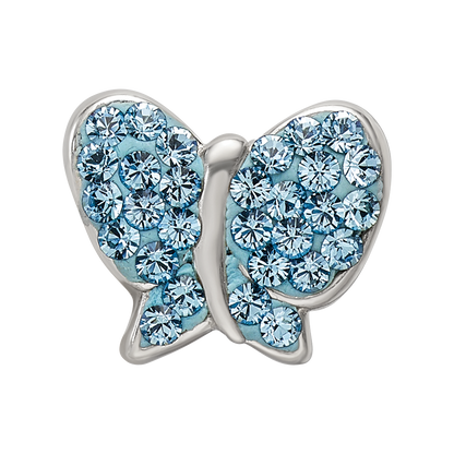 Sterling Silver Reflections Blue Preciosa Crystal Butterfly Bead