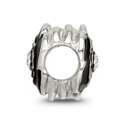 Sterling Silver Reflections Enameled Flower Preciosa Crystal Bead