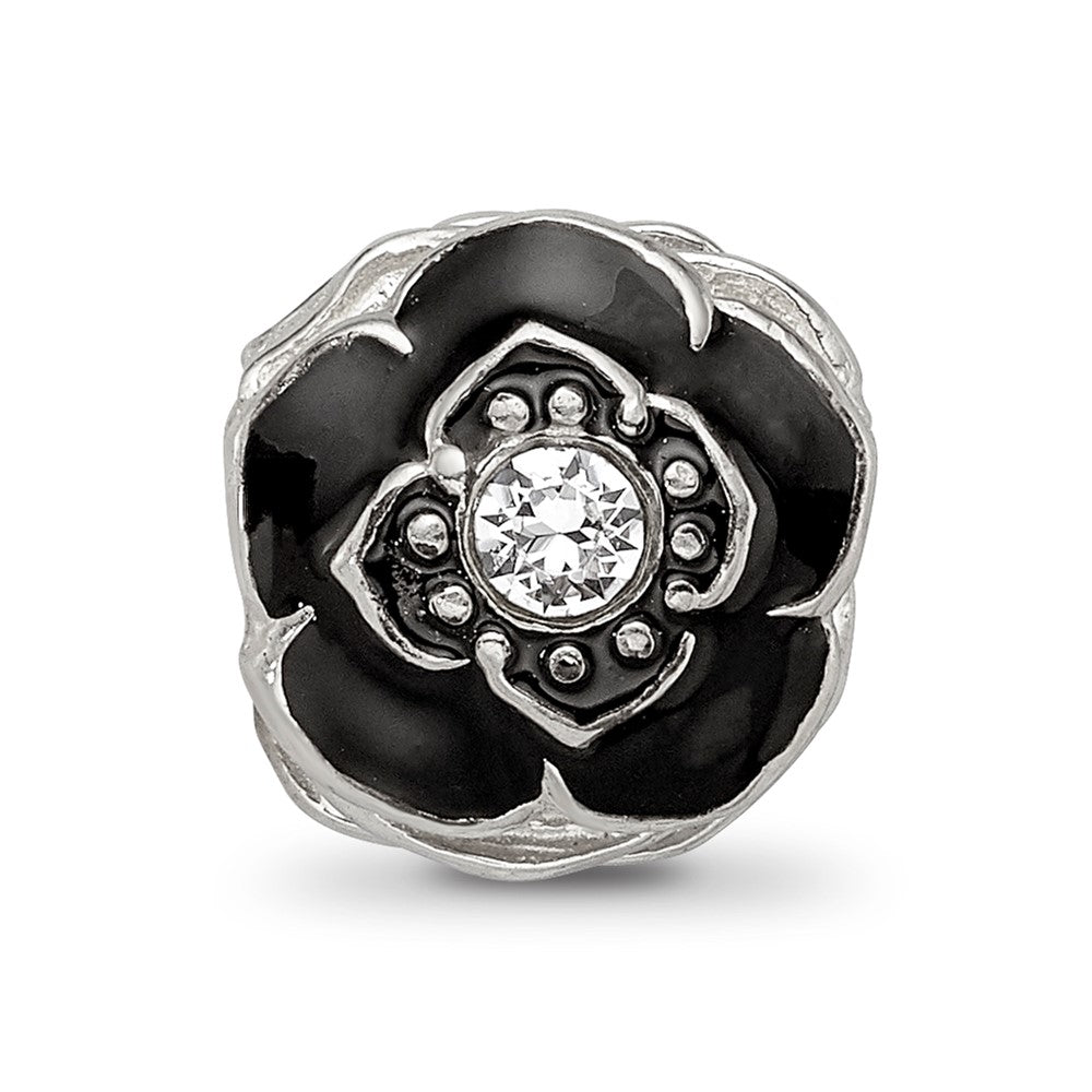 Sterling Silver Reflections Enameled Flower Preciosa Crystal Bead