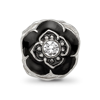 Sterling Silver Reflections Enameled Flower Preciosa Crystal Bead