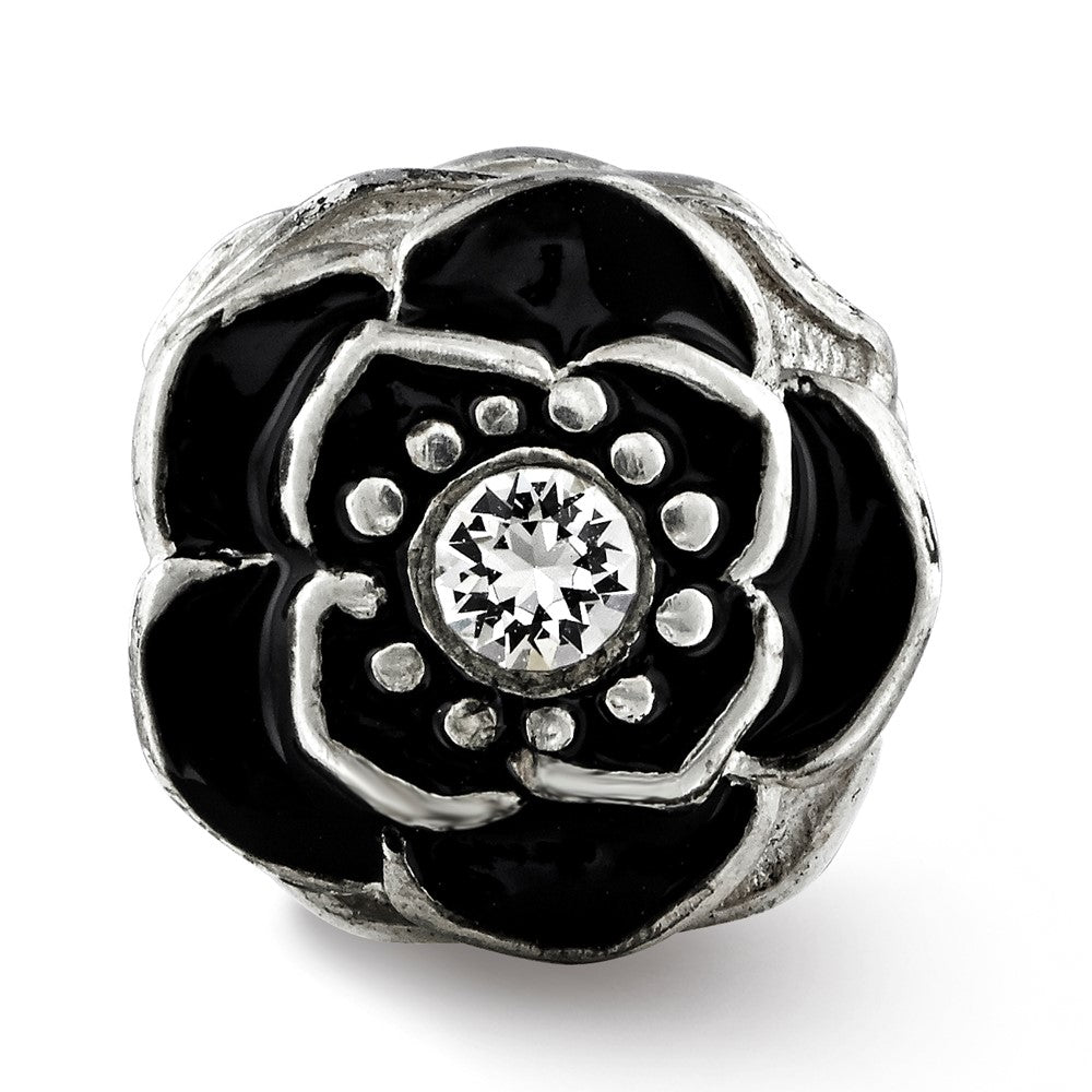 Sterling Silver Reflections Enameled Flower Preciosa Crystal Bead
