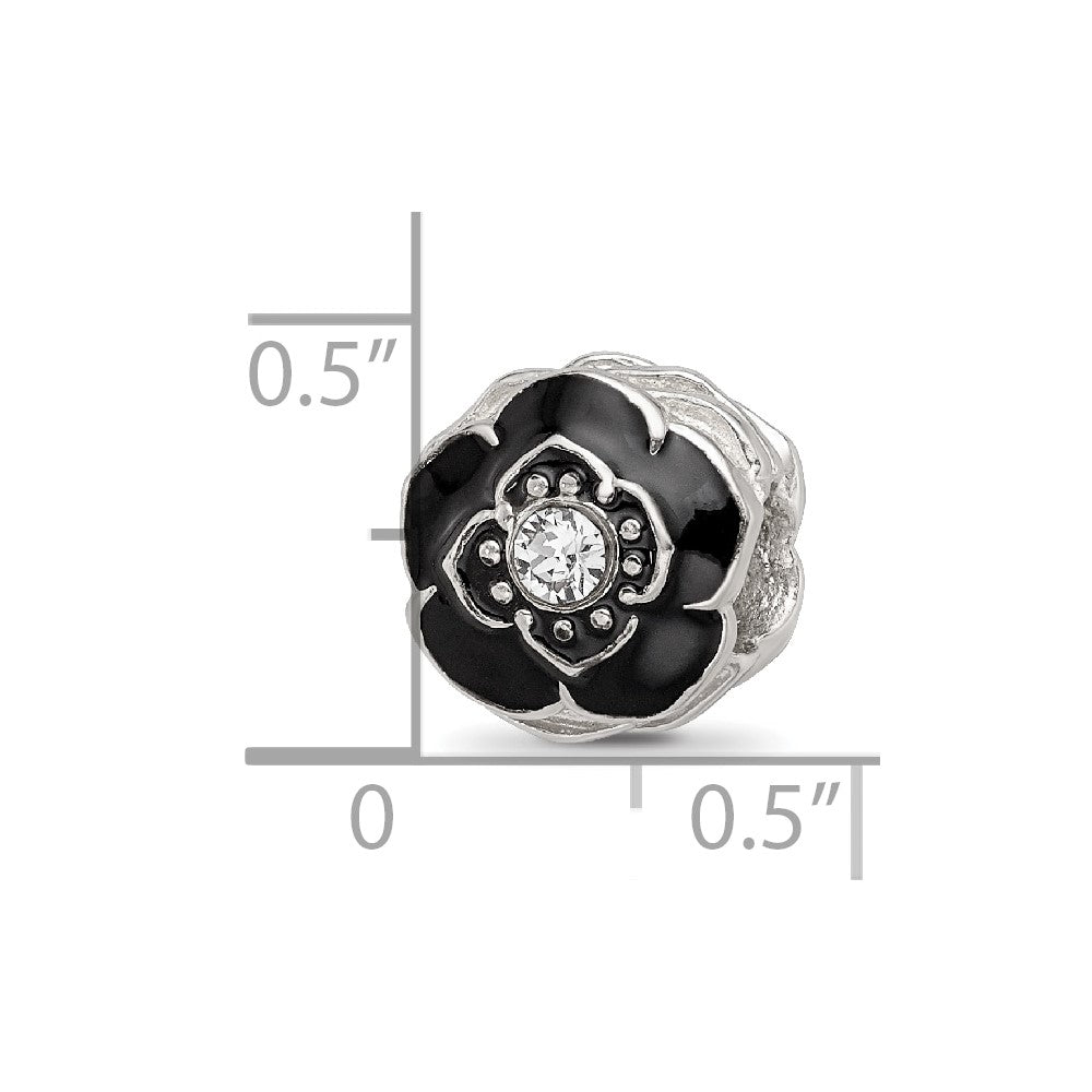 Sterling Silver Reflections Enameled Flower Preciosa Crystal Bead
