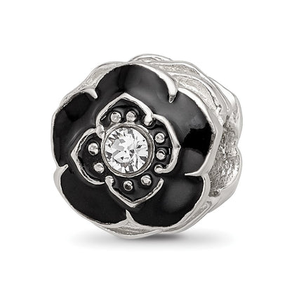 Sterling Silver Reflections Enameled Flower Preciosa Crystal Bead