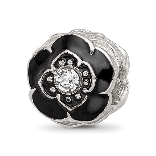 Sterling Silver Reflections Enameled Flower Preciosa Crystal Bead