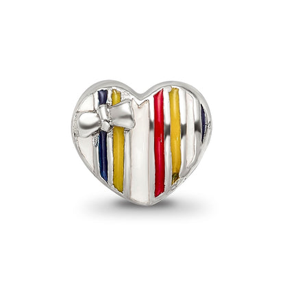 Sterling Silver Reflections Kids Enameled Heart Bead