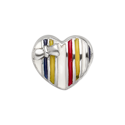 Sterling Silver Reflections Kids Enameled Heart Bead