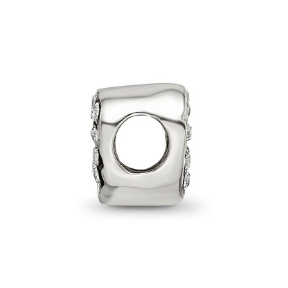 Sterling Silver Reflections Kids Cut-out Heart & Preciosa Crystal Bead
