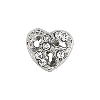 Sterling Silver Reflections Kids Cut-out Heart & Preciosa Crystal Bead
