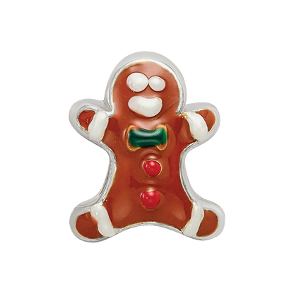 Sterling Silver Reflections Enameled Gingerbread Man Bead