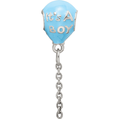 Sterling Silver Reflections Enameled Its a Boy Balloon Bead