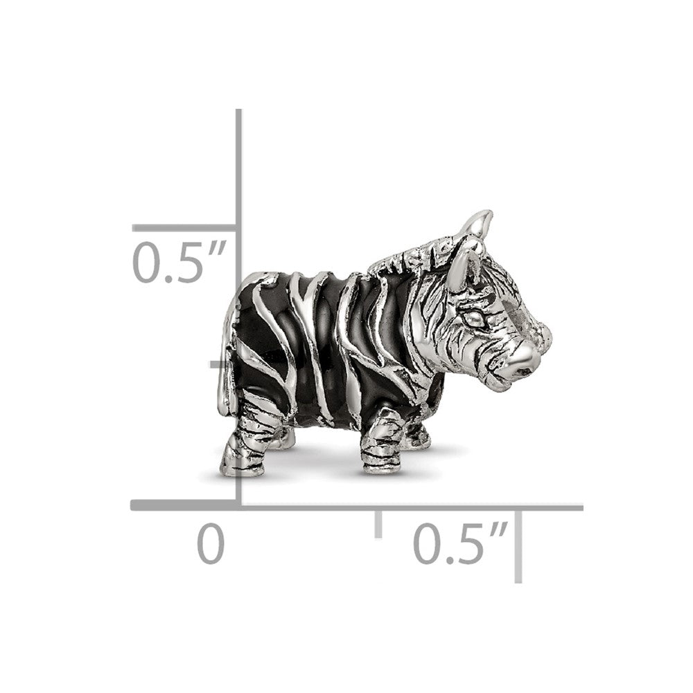 Sterling Silver Reflections Enameled Zebra Bead