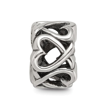 Sterling Silver Reflections Hearts Bead