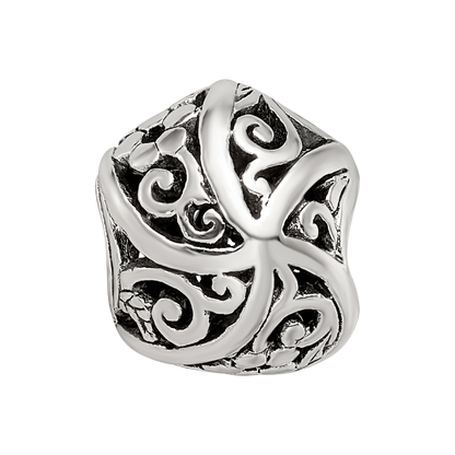 Sterling Silver Reflections Flowers & Vines Bali Bead