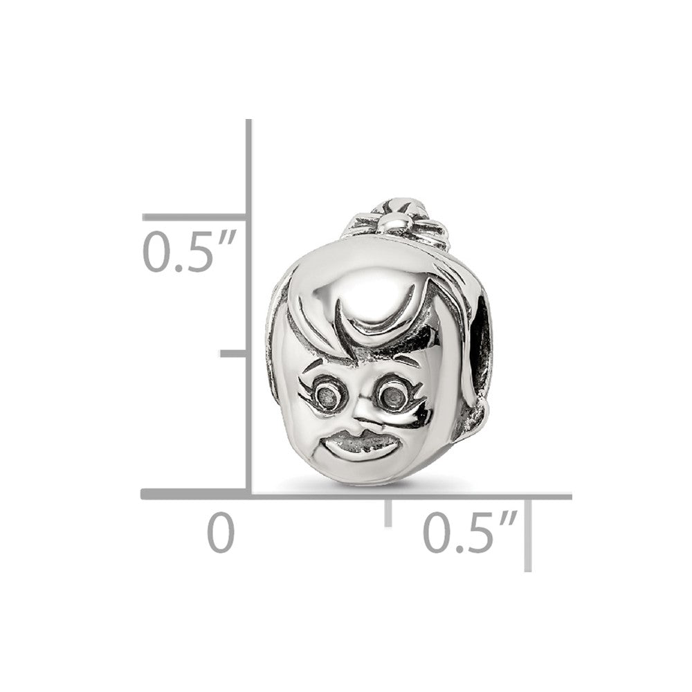 Sterling Silver Reflections Little Girl's Head Bead