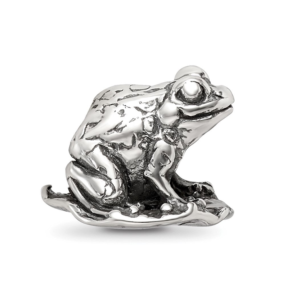 Sterling Silver Reflections Frog on Lily Pad Bead