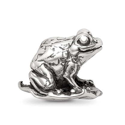 Sterling Silver Reflections Frog on Lily Pad Bead