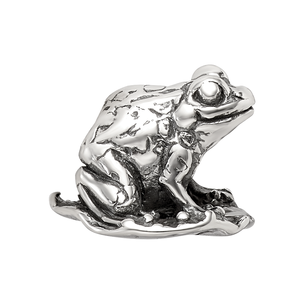 Sterling Silver Reflections Frog on Lily Pad Bead